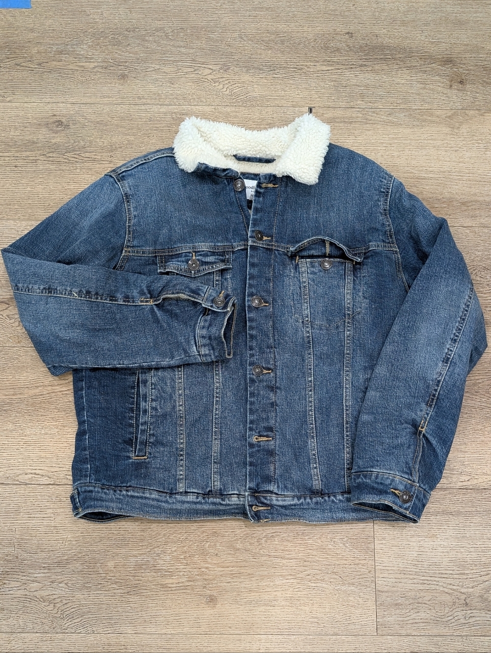 Men’s Goodfellow & Co Trucker Denim Sherpa Jacket Size Large